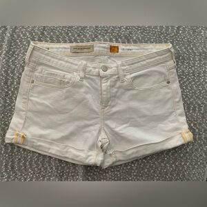 Pilcro and the Letterpress White Jean Shorts Cuffed Hem